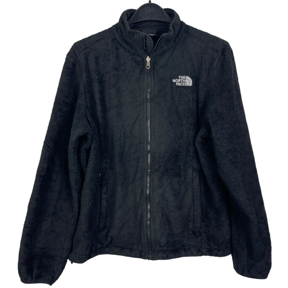 The North Face Womens L Sherling Sherpa Fleece Jacket Full Zip Black‎ *read